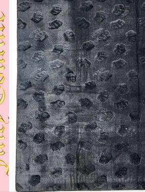 Juicy Couture Home Crown Embossed Plush Area Rug- Black